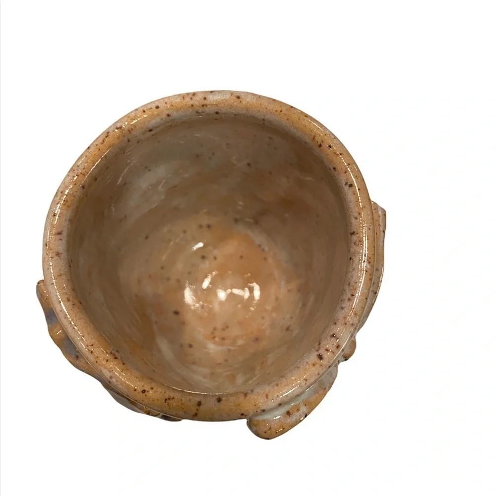 Hand-Made Pottery 3D Butterfly Mug Cup Signed: Sage